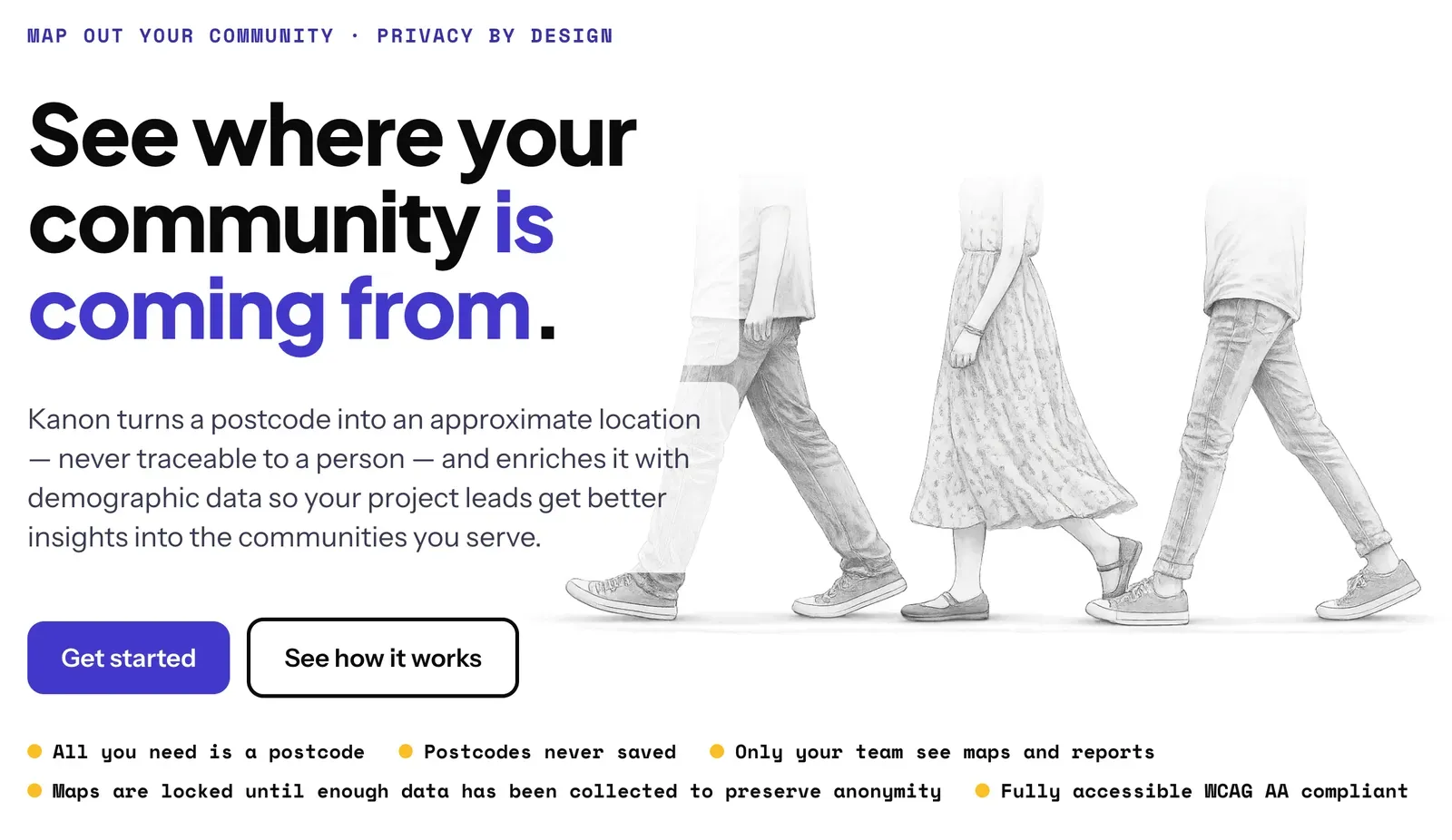 Kanon screenshot of the home page