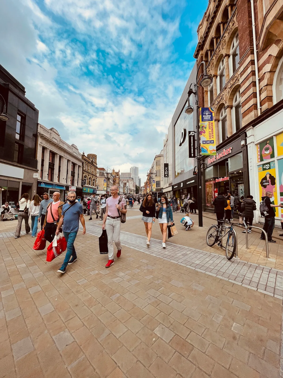 Street scene of a pedestrianised area